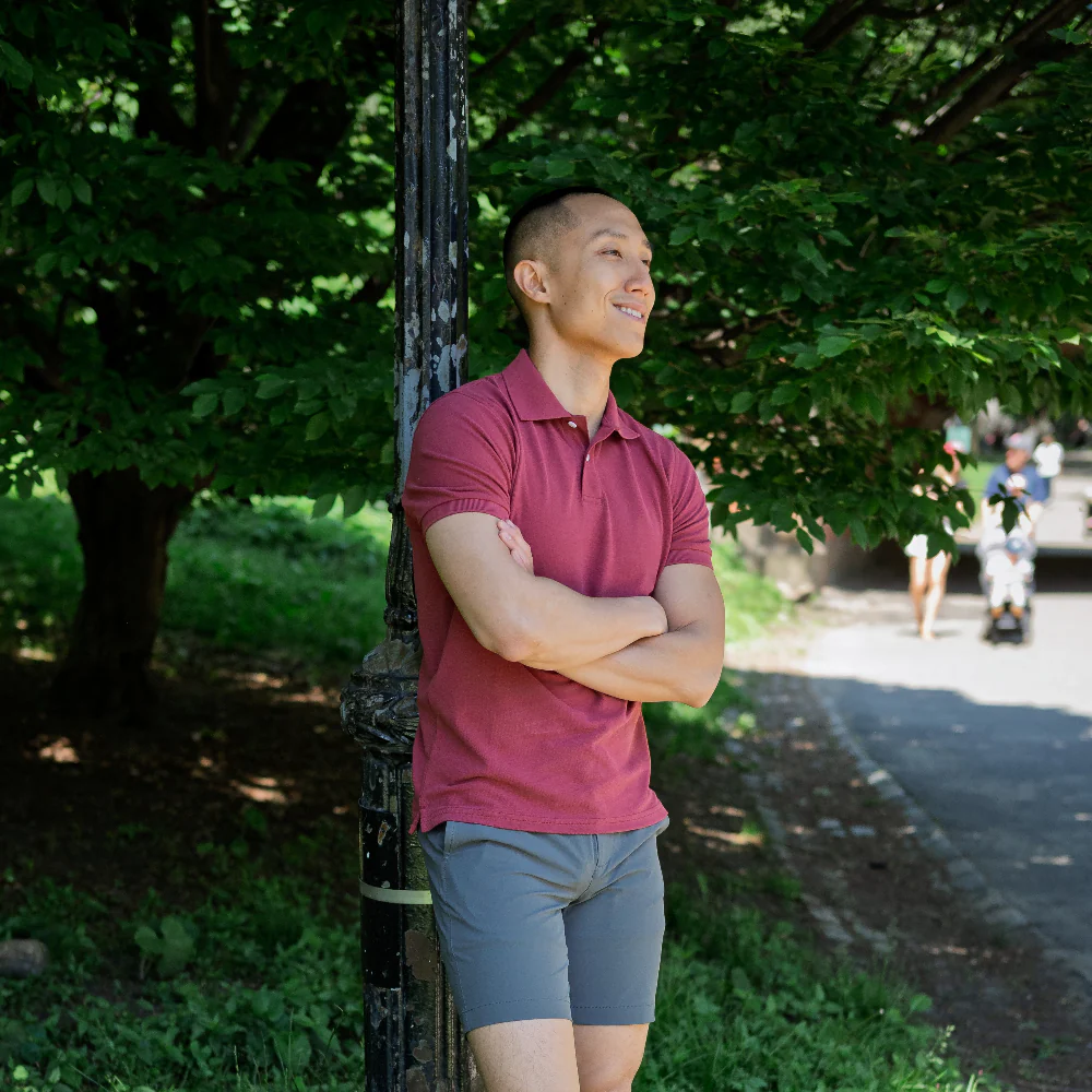 Classic Polo Shirt - Burgundy - Image 3