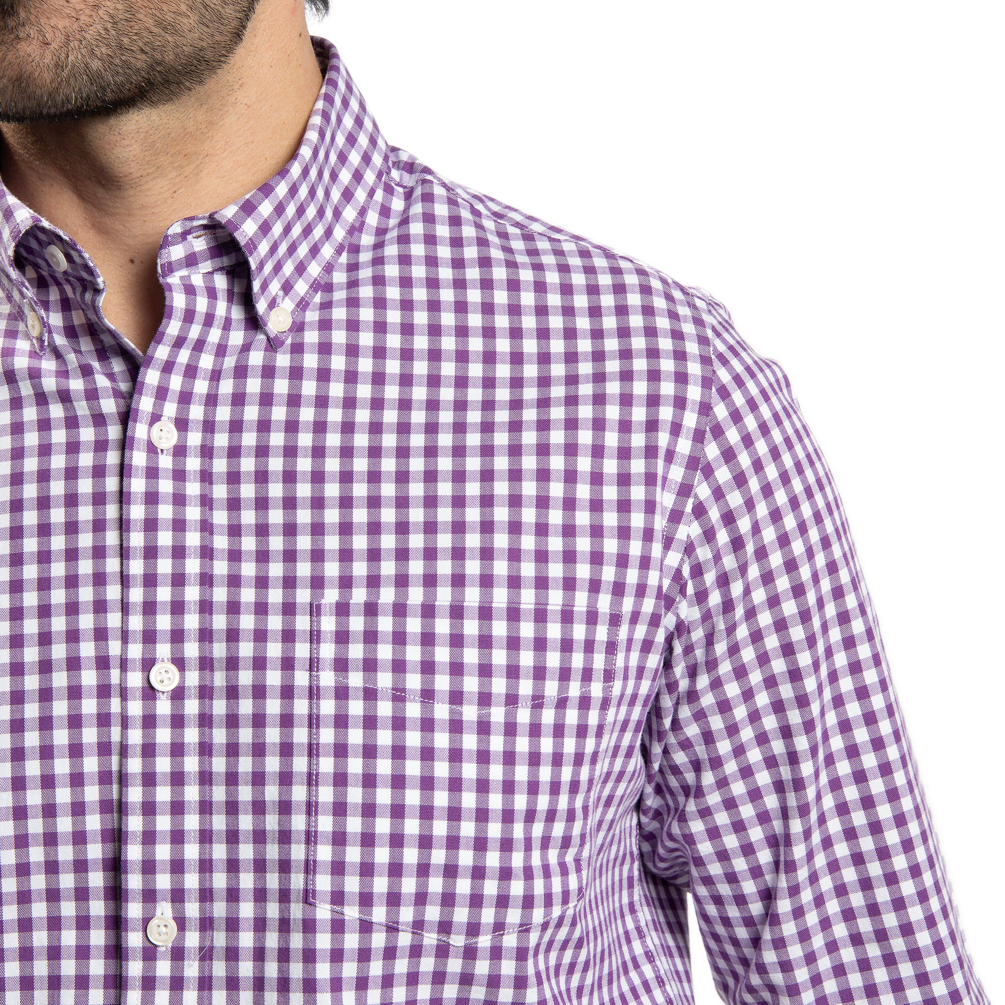Everyday Stretch Oxford Standard Fit - Purple Gingham - Image 4