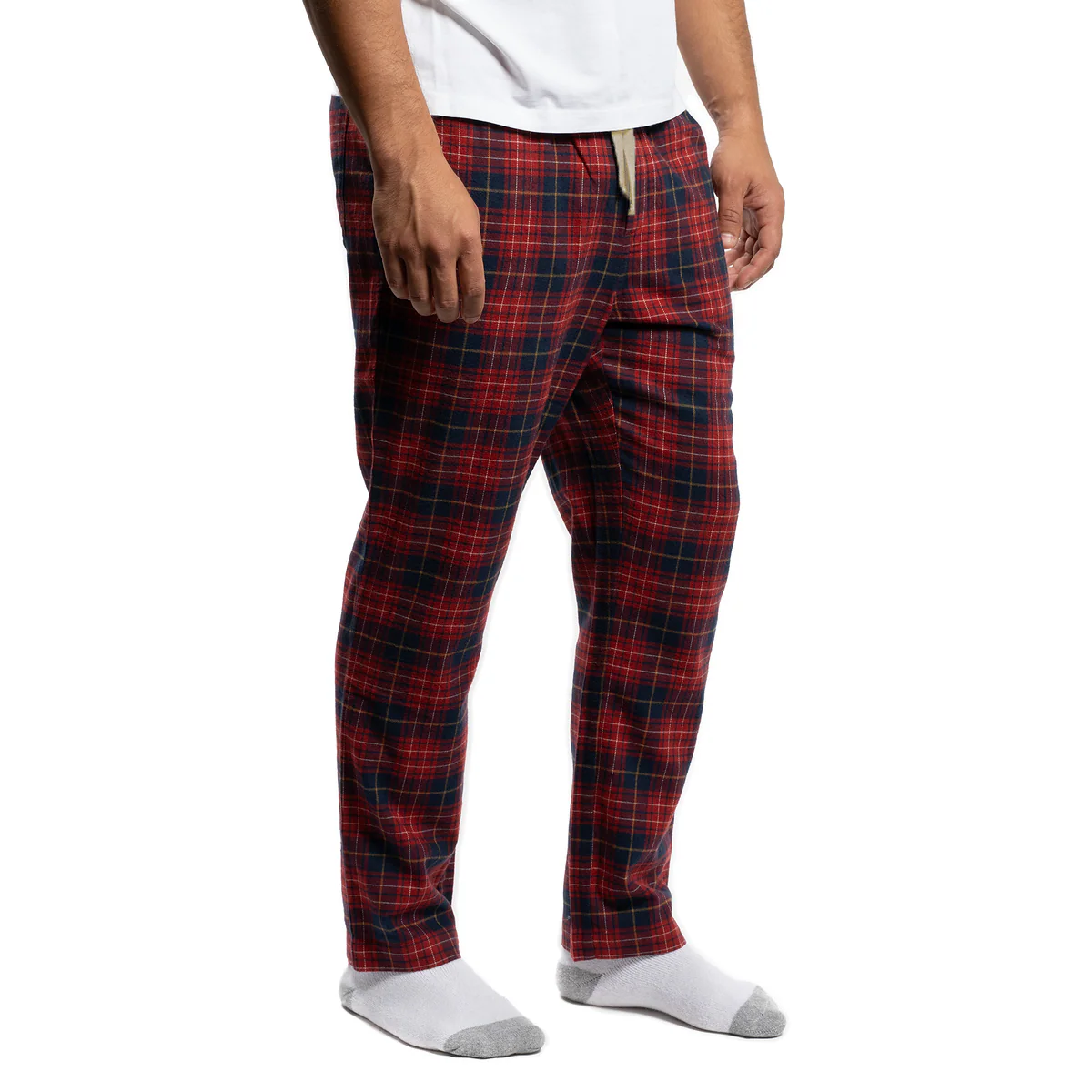Flannel Pajama Pants - Navy Red Check - Image 2