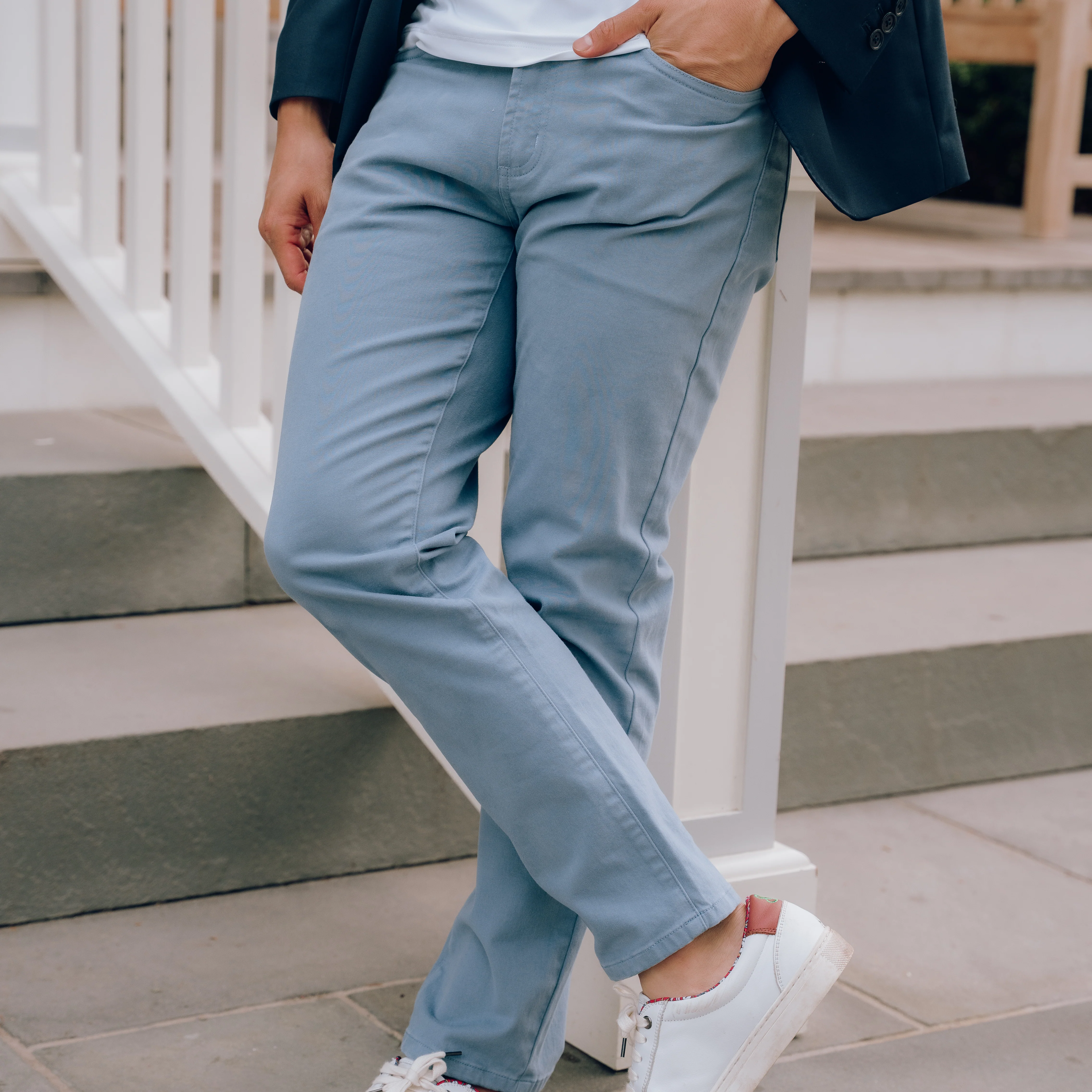 Italian 5-Pocket Pants - Slate - Image 3