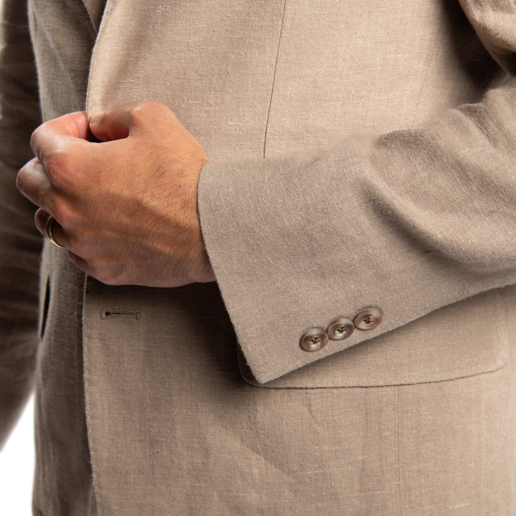 Linen Blazers - Taupe - Image 5
