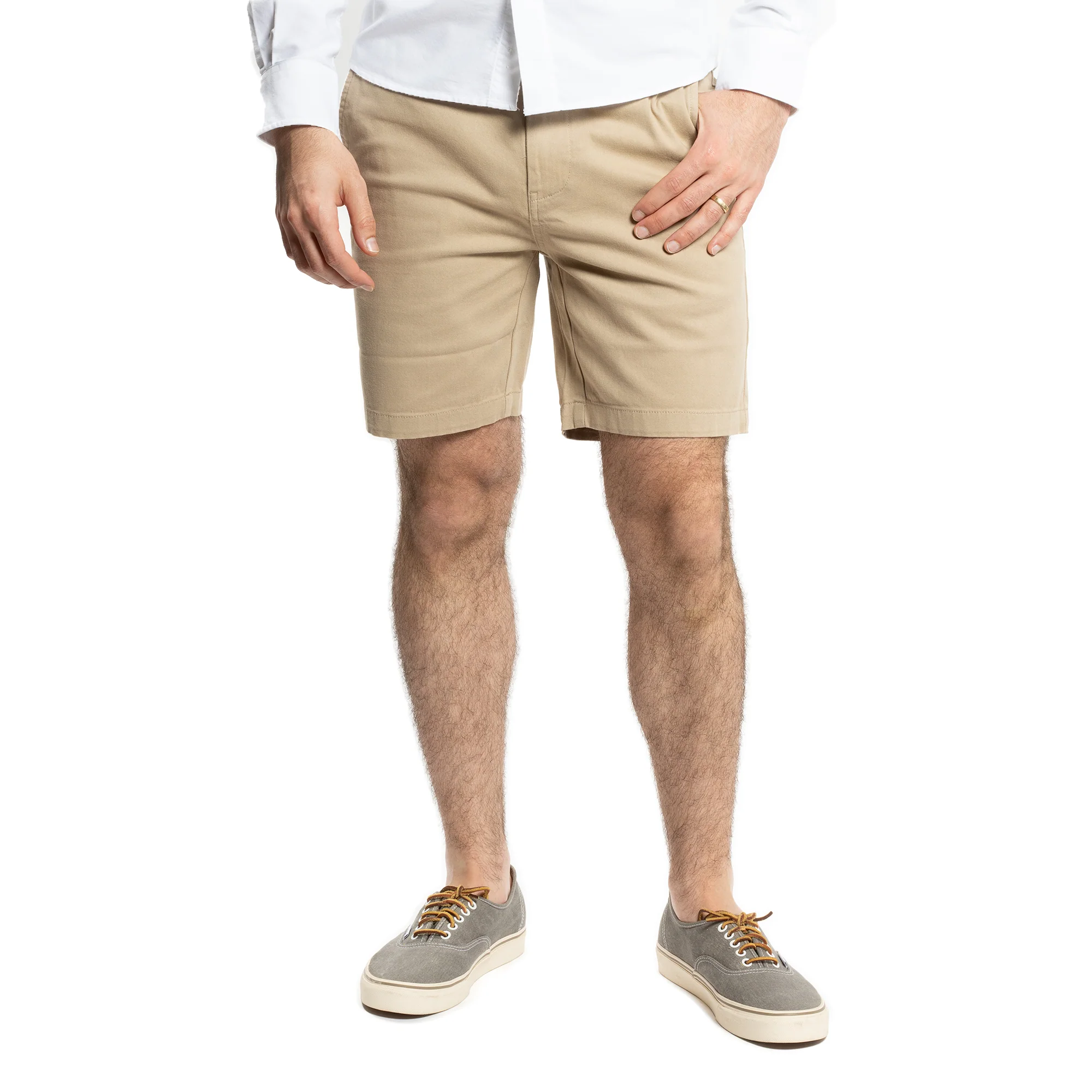 Stretch Chino Shorts - Khaki - Image 7