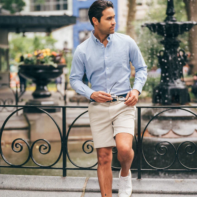 Stretch Chino Shorts - Light Grey - Image 4