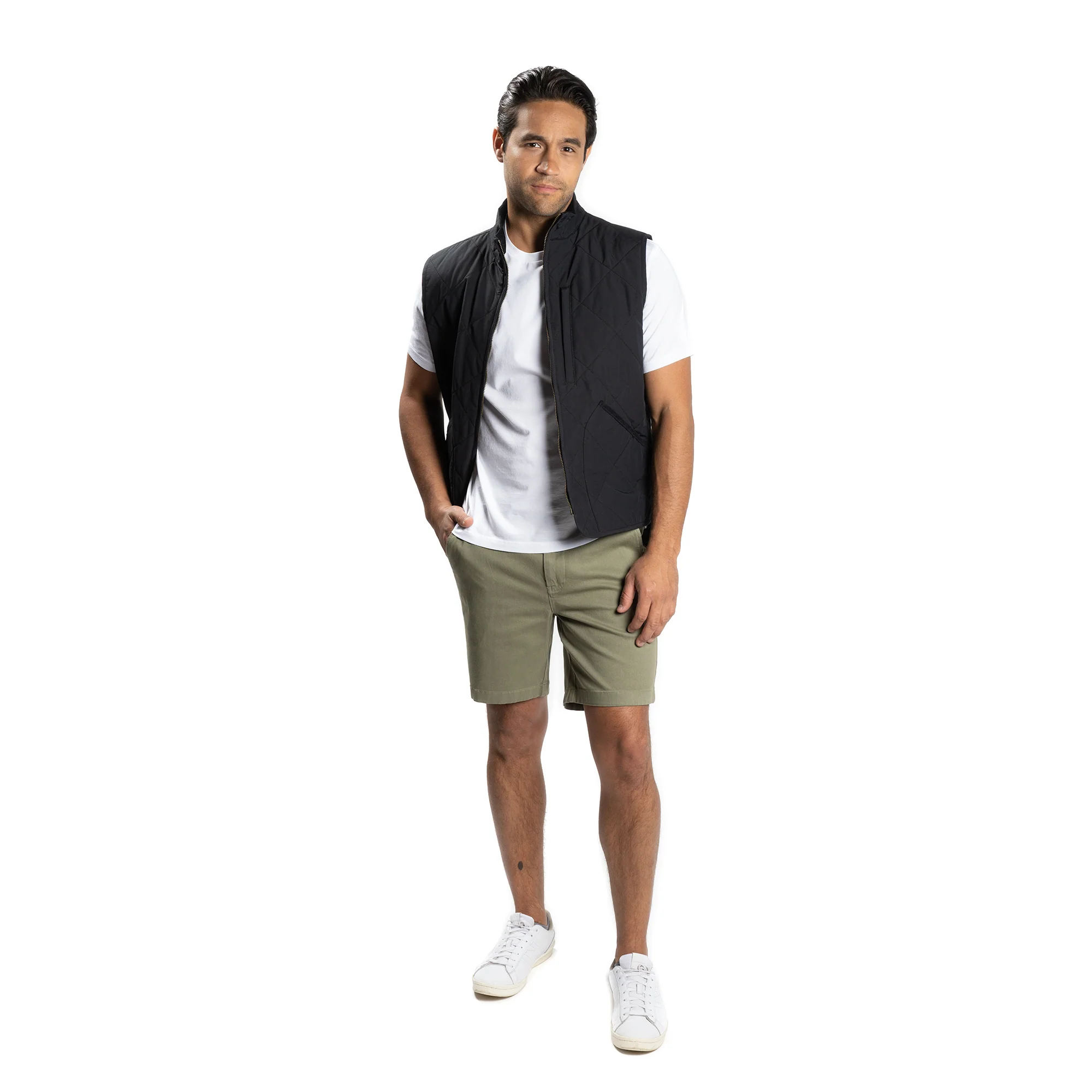 Stretch Chino Shorts - Olive - Image 4