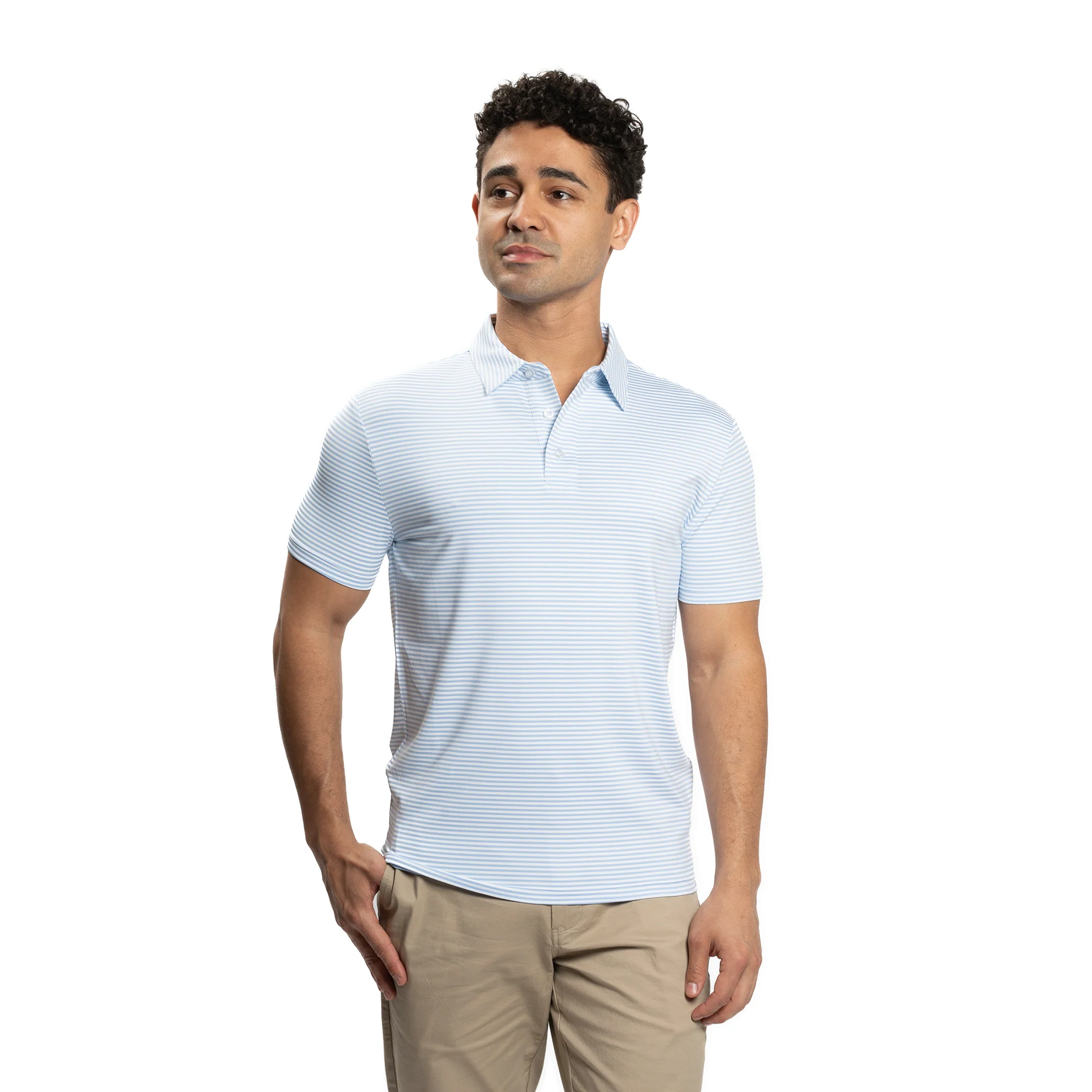 Tech Polos - Blue Stripe - Image 5