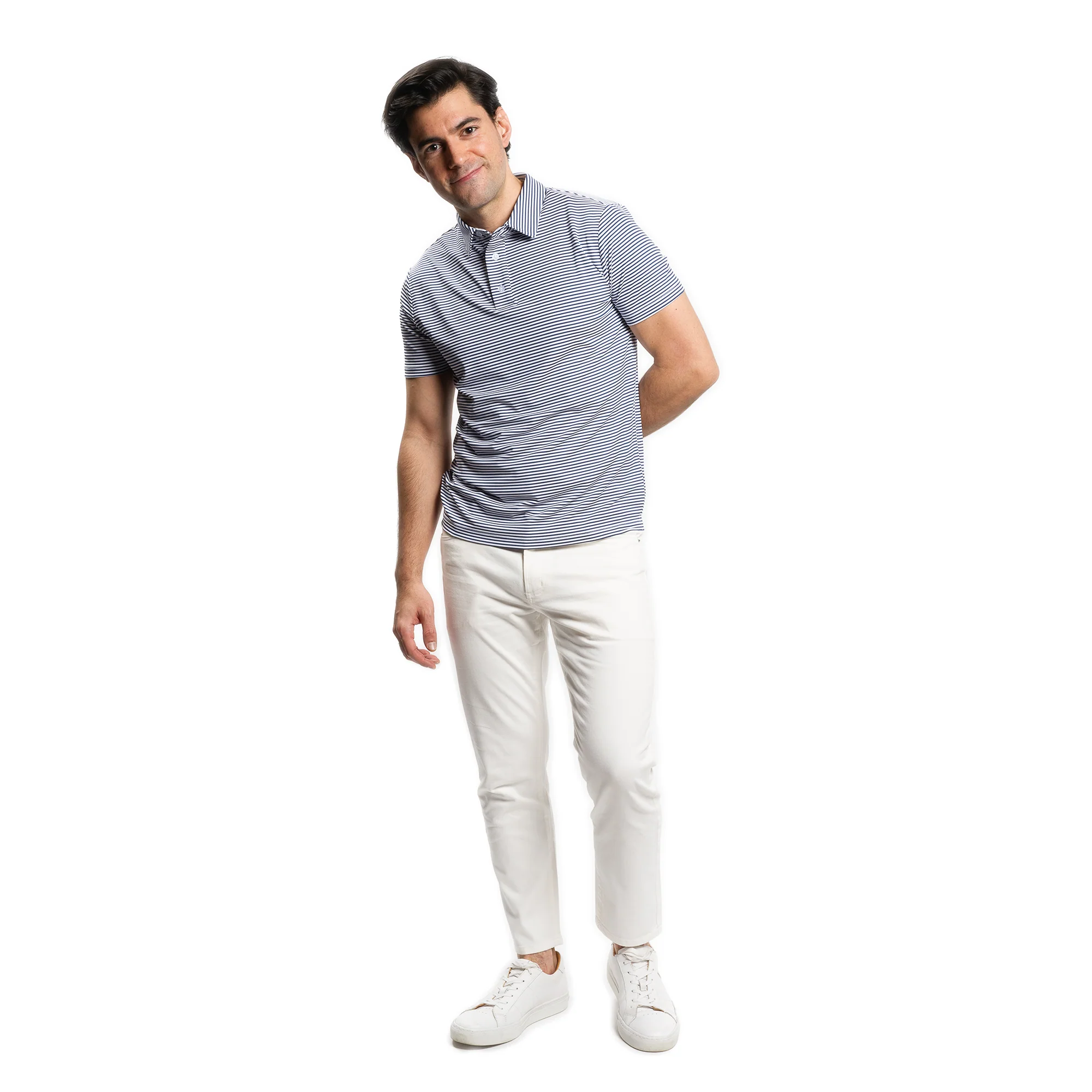 Tech Polos - Navy Stripe - Image 5