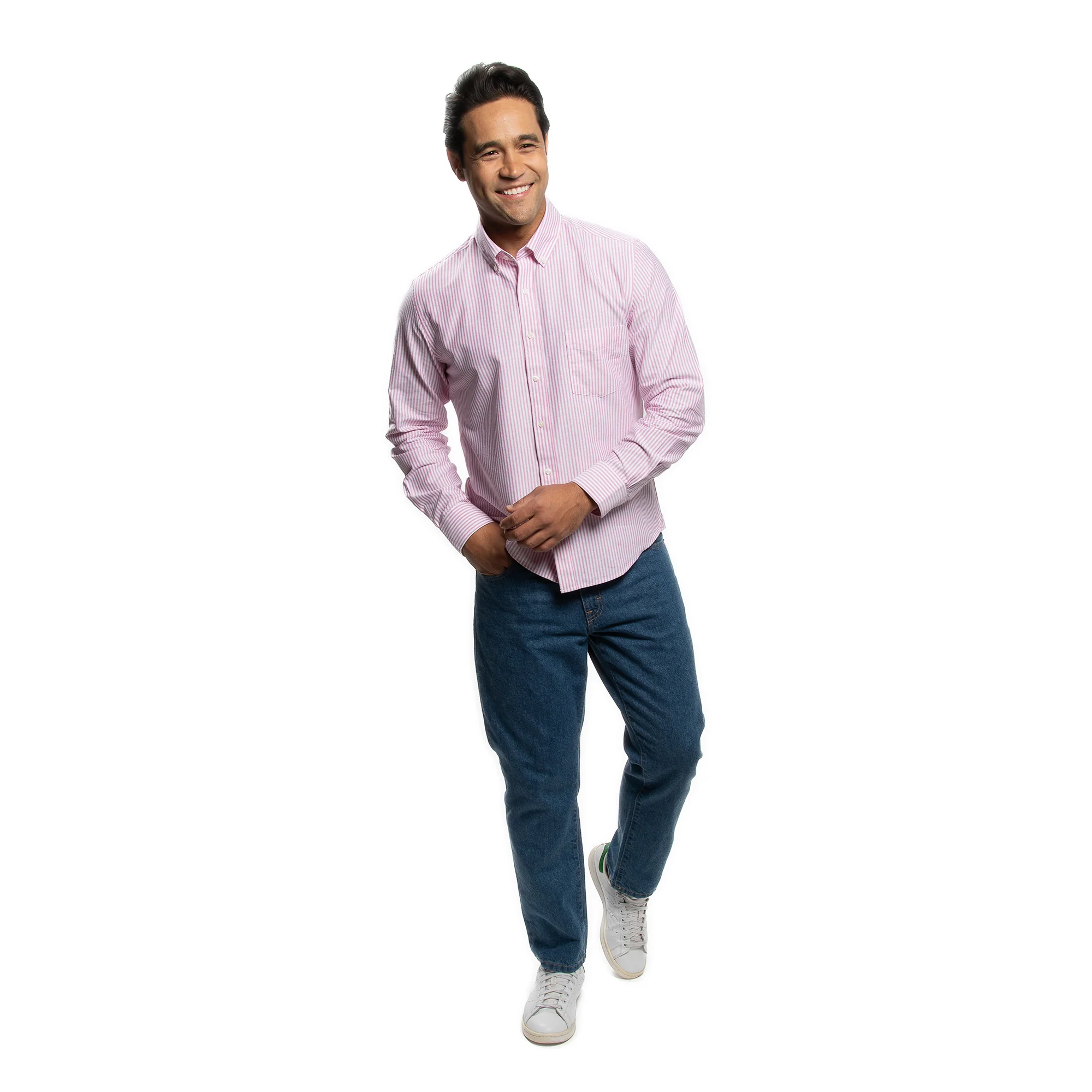 Weekend Oxford Standard Fit - Pink Stripe - Image 6