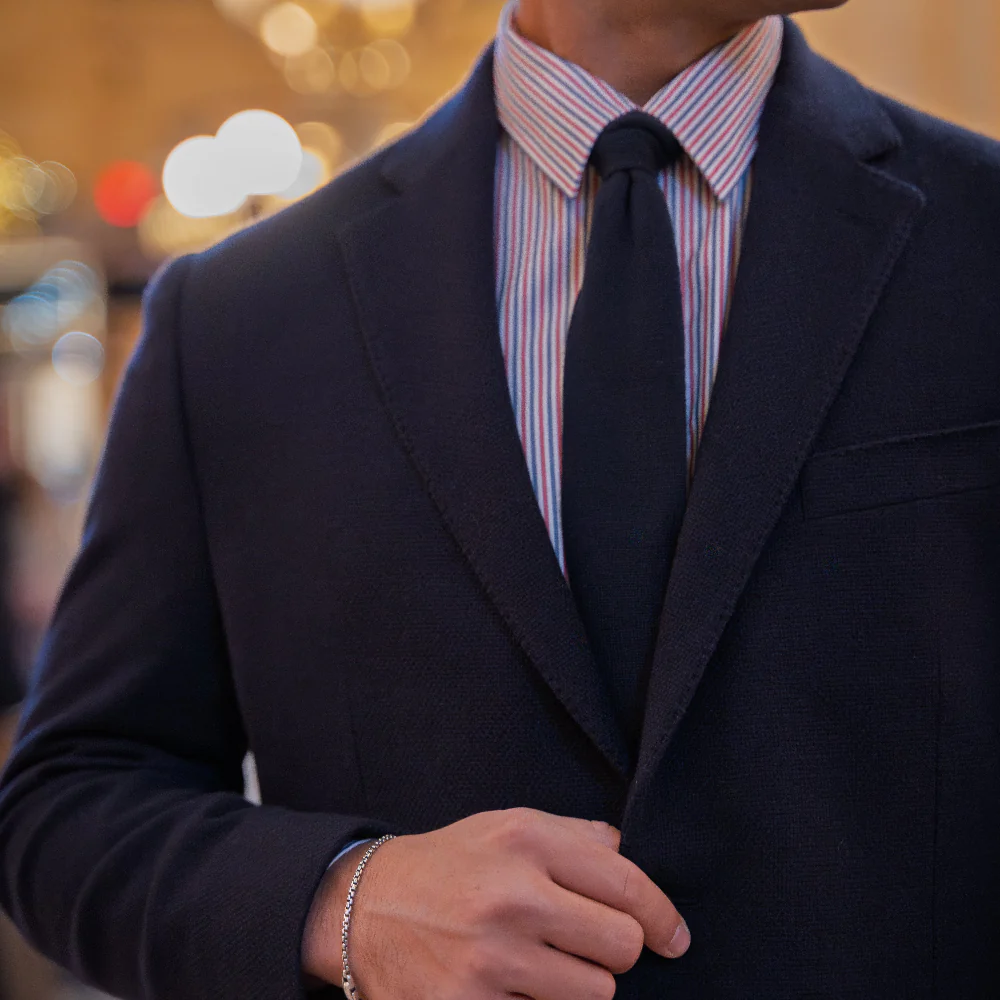 Wool Cashmere Blazers - Navy - Image 4